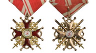 174. Знак Ордена Святого Станислава 3-й степени с мечами (за военные заслуги). 