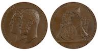 126. Настольная медаль «В память 100-летия Лейб-Гвардии Финляндского полка. 1806-1906 гг.» <br>