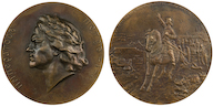131. Настольная медаль «В память 200-летие битвы при Полтаве. 1909 г.» <br>
