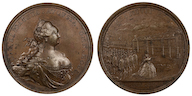 23. Настольная медаль «В память восшествия на престол Елизаветы Петровны. 25 ноября 1741 г.»