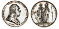 54. Настольная медаль «На восшествие на престол Александра I. 1801 г.» <br>