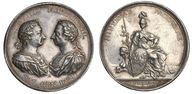 Лот 104 Настольная медаль «В память союза Императора Петра III с королем прусскими Фридрихом II 1762 г.»