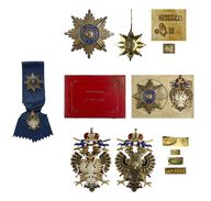 Лот 197 Комплект знаков Ордена Белого Орла с мечами (за военные заслуги).